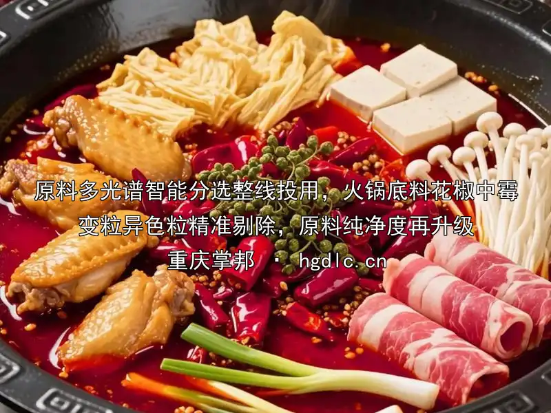 原料多光谱智能分选整线投用，火锅底料花椒中霉变粒异色粒精准剔除，原料纯净度再升级