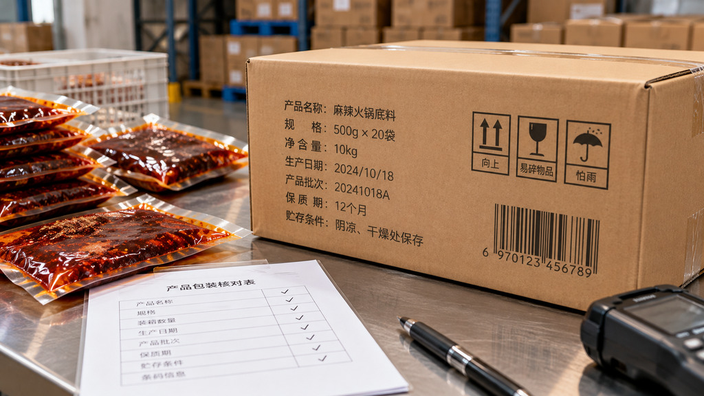 火锅底料自有品牌外箱要标哪些信息？